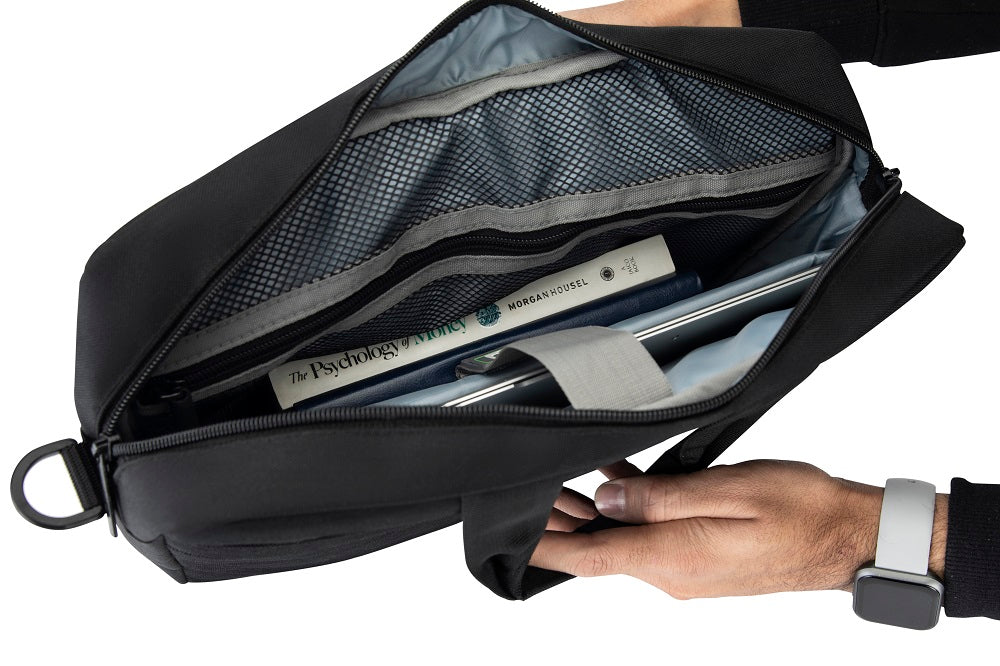 URBAN WOLF 15.6 inch Laptop Shoulder Messenger Sling Office Bag, Water Repellent Fabric for Men and Women (Black)