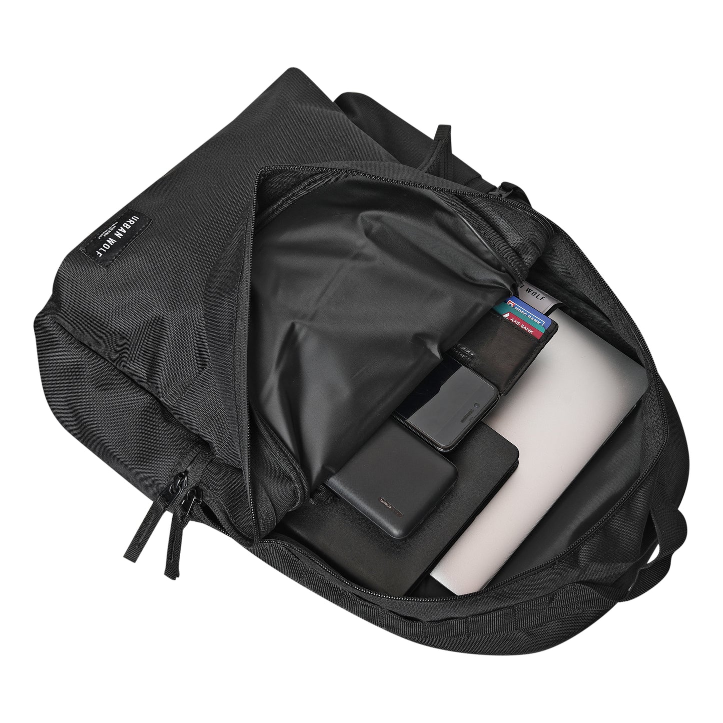 Urban Wolf 20L Unisex Casual Backpack for College and School-Black.