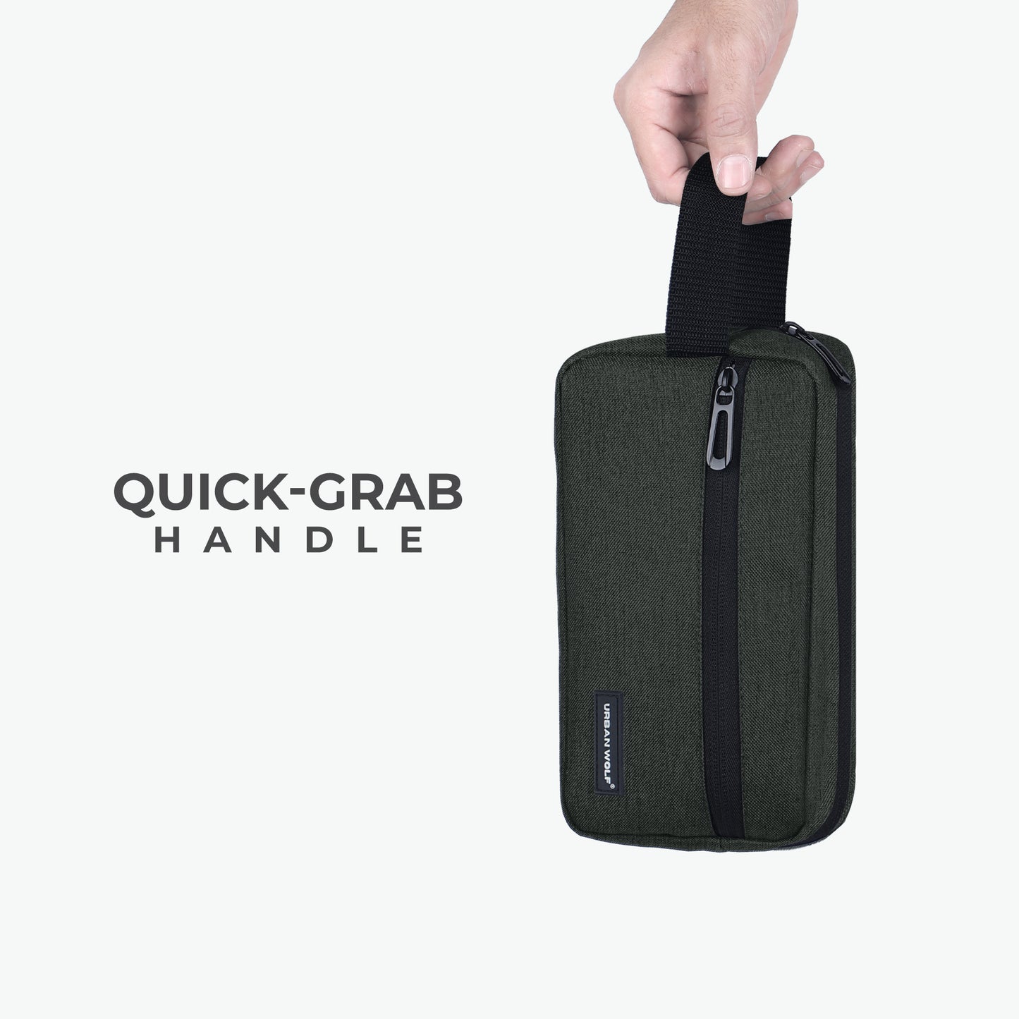 Urban Wolf Travel Toiletry Bag for Men and Women: Water-Resistant Shaving Kit/Bag for Toiletry Accessories, Hanging Dopp Kit, Cosmetics Pouch with Multiple Pockets (CHARCOAL)