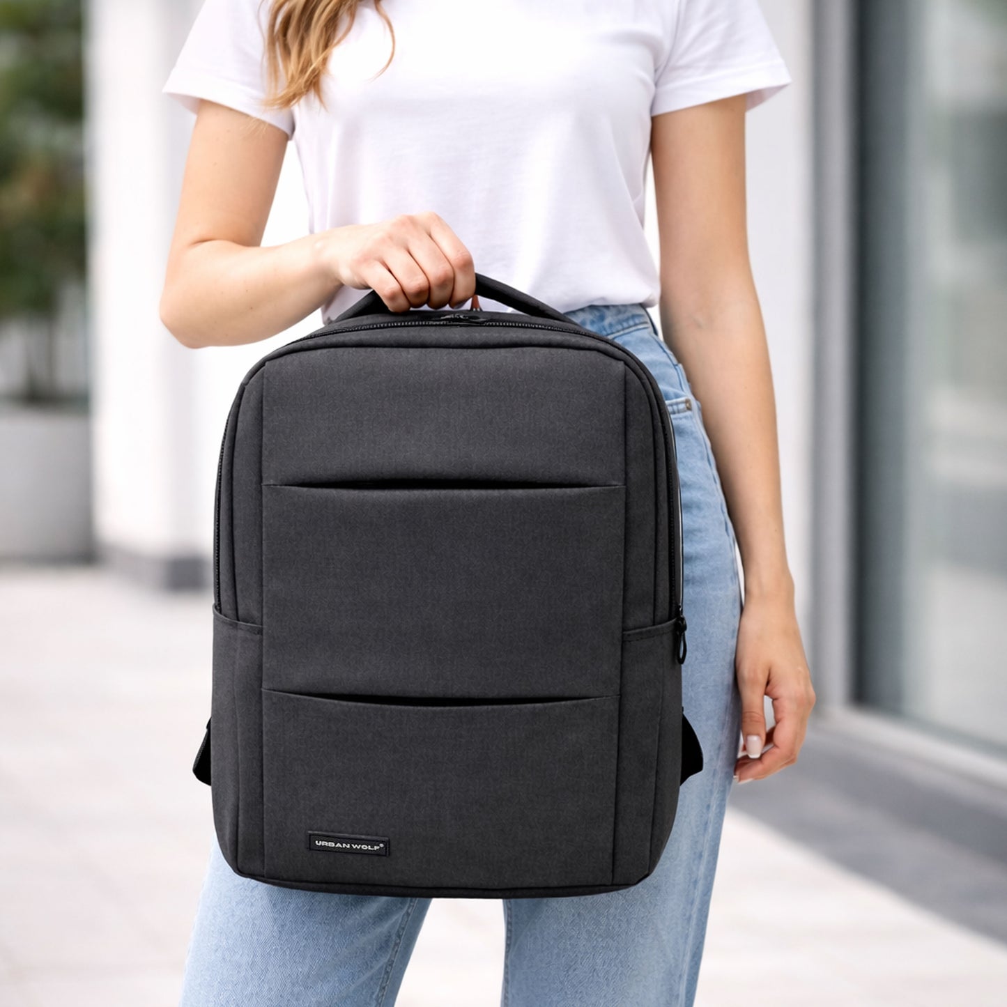 Urban Wolf Water Resistant Laptop Backpack | Unisex Design for Office, College & Travel | Up to 16" Laptop | Available in Multiple Colors-(Grey)