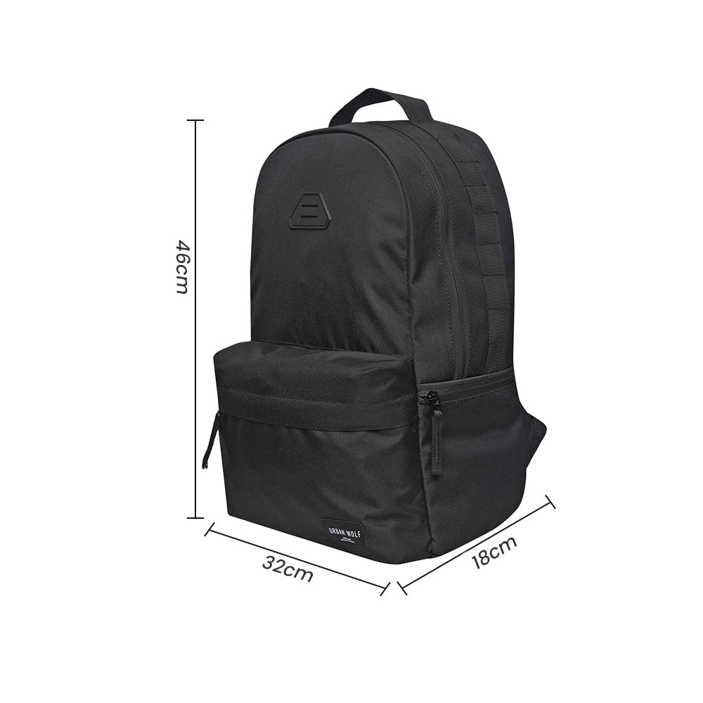 Urban Wolf 20L Unisex Casual Backpack for College and School-Black.