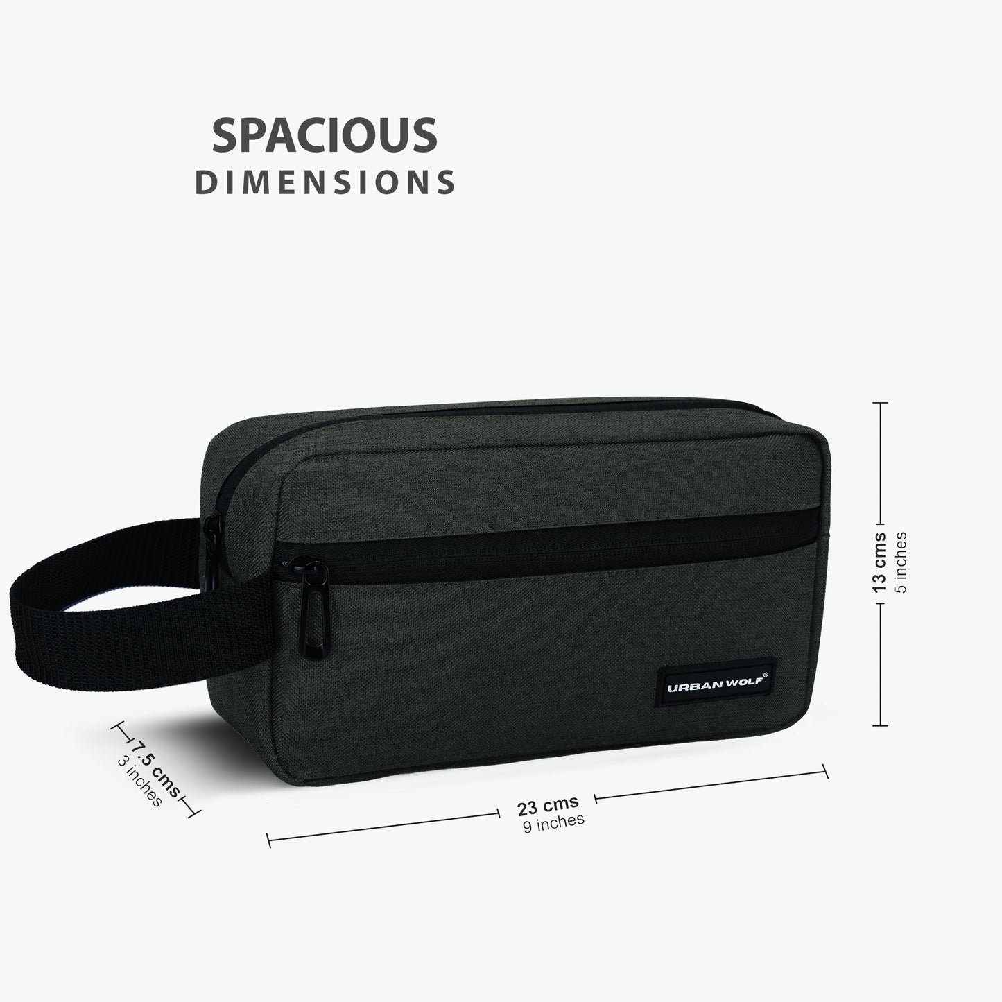 Urban Wolf Travel Toiletry Bag for Men and Women: Water-Resistant Shaving Kit/Bag for Toiletry Accessories, Hanging Dopp Kit, Cosmetics Pouch with Multiple Pockets (CHARCOAL)