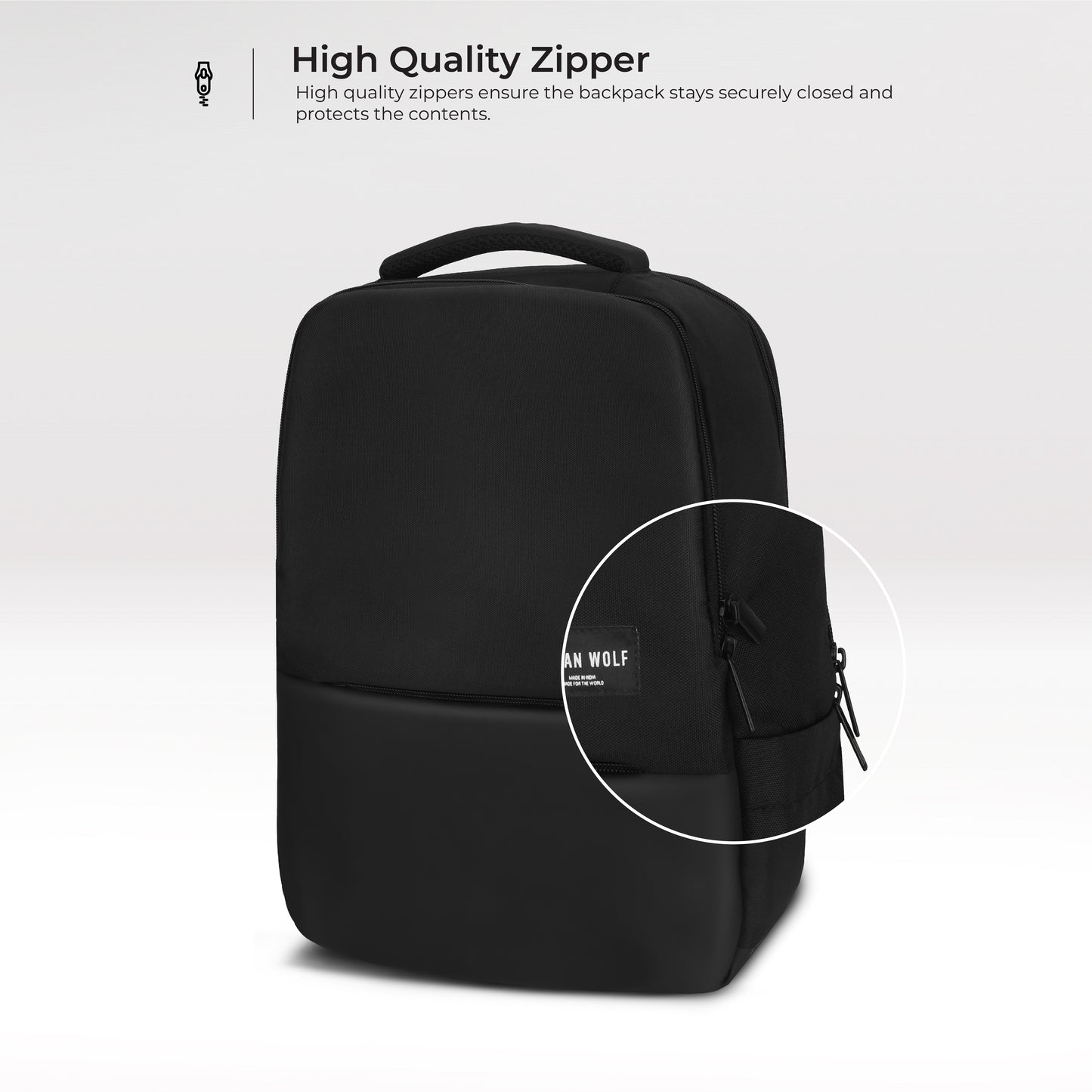 URBAN WOLF Business Casual 30L Dual Compartment Water Resistant Laptop Backpack (BLACK)