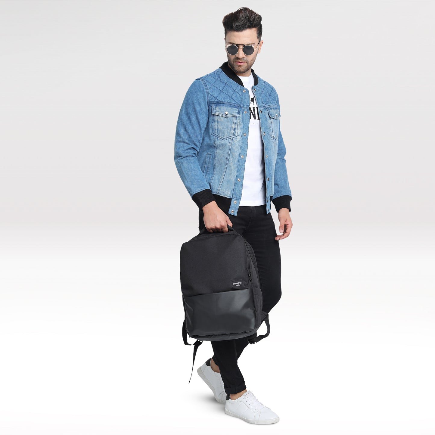 URBAN WOLF Business Casual 30L Dual Compartment Water Resistant Laptop Backpack (BLACK)