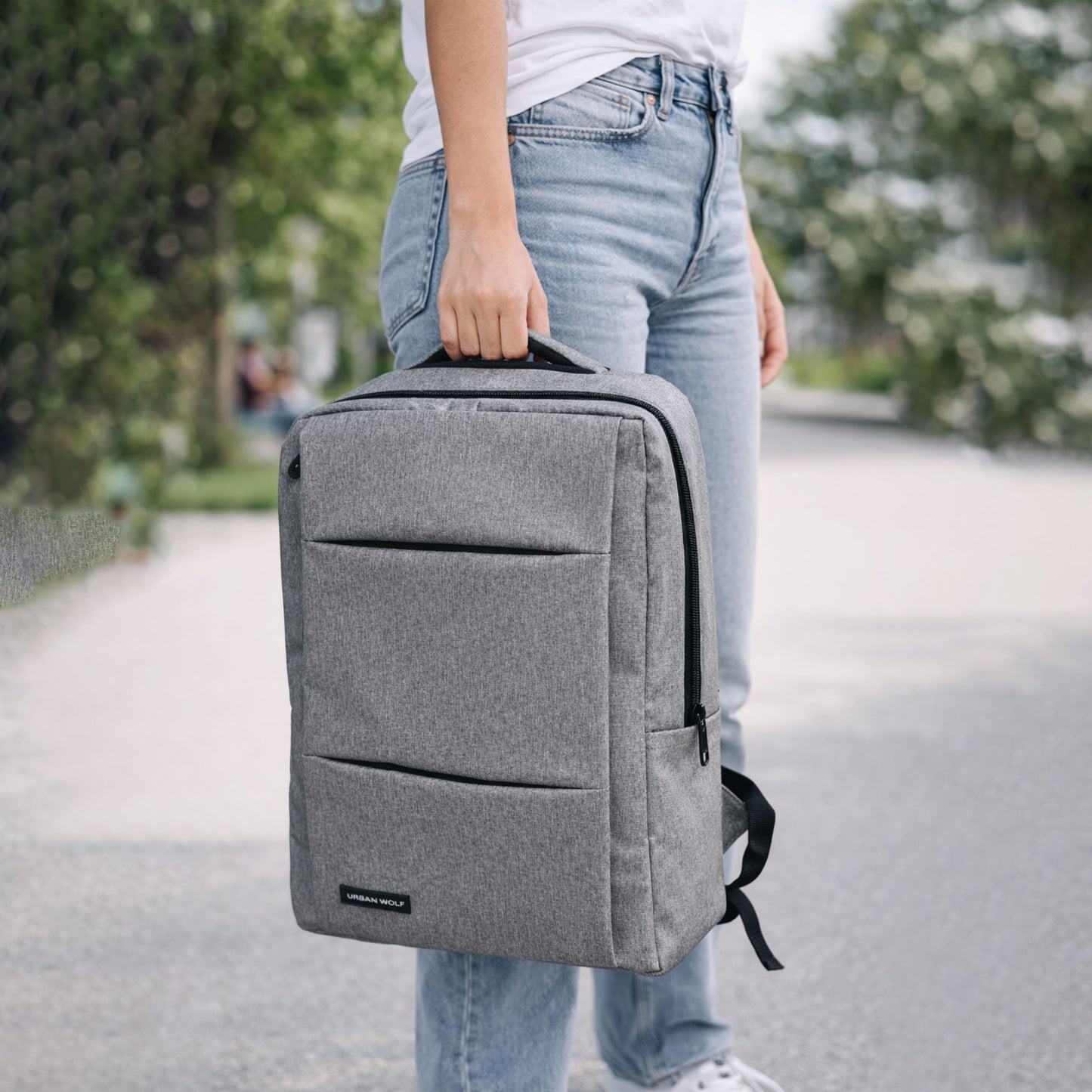 Urban Wolf Water Resistant Laptop Backpack | Unisex Design for Office, College & Travel | Up to 16" Laptop | Available in Multiple Colors-(Grey)