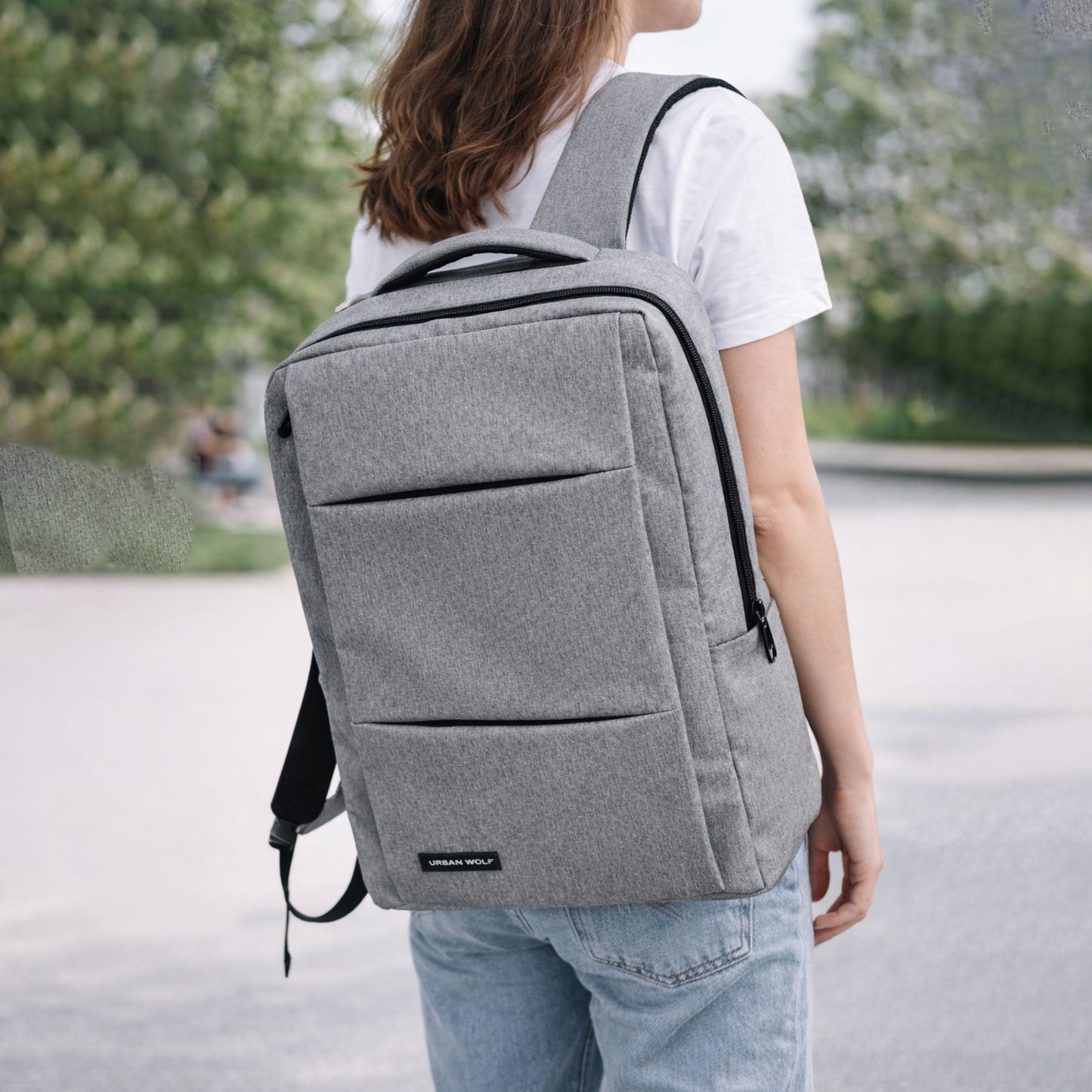 Urban Wolf Water Resistant Laptop Backpack | Unisex Design for Office, College & Travel | Up to 16" Laptop | Available in Multiple Colors-(Grey)