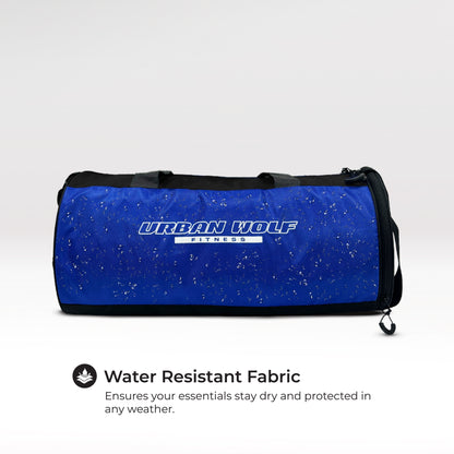 Urban Wolf 26L Gym Duffle Bag | Unisex Blue & Black | Separate Shoe Compartment | Quick Access Pocket | Durable Polyester | Multi-Functional Sports & Travel Bag | Dimensions 49x23x23 cm