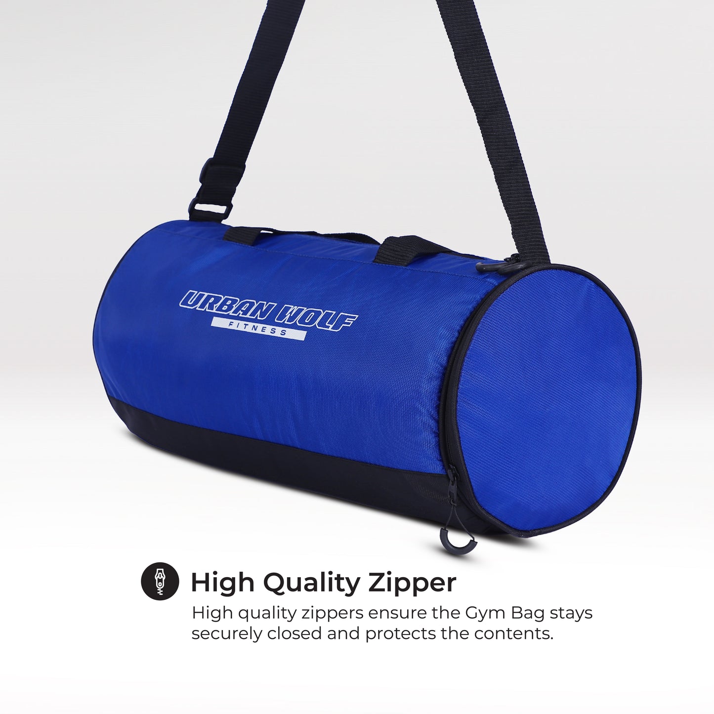 Urban Wolf 26L Gym Duffle Bag | Unisex Blue | Separate Shoe Compartment | Quick Access Pocket | Durable Polyester | Multi-Functional Sports & Travel Bag | Dimensions 49x23x23 cm