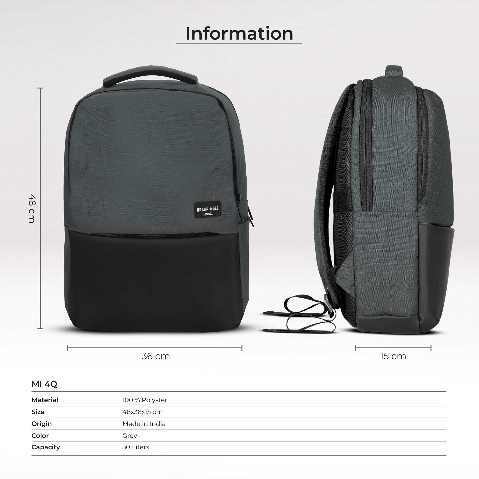 backpack size to fit 15 inch laptop URBAN WOLF Business Casual 30L Dual Compartment Water Resistant Laptop – urban wolf