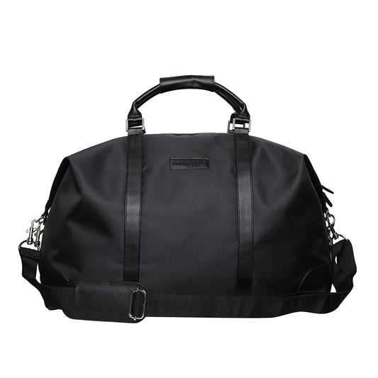 Urban Wolf Faux Leather Duffle Bag-Black