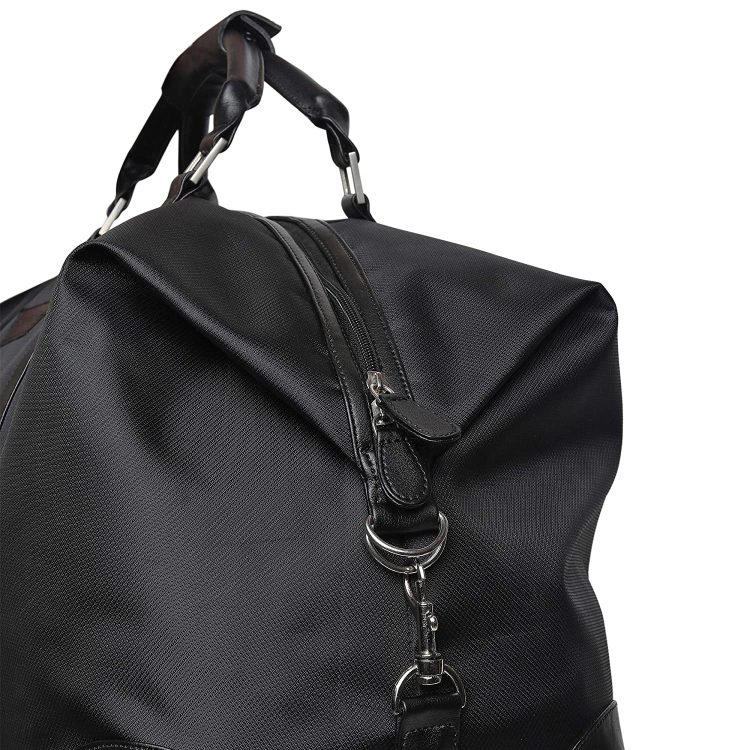 Poly-c Faux Leather Duffle Bag In Black